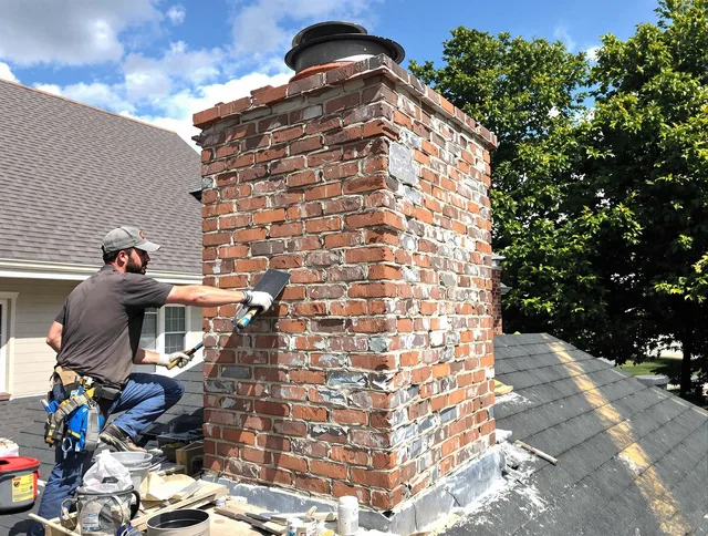 Completed chimney rebuild by Fountain Chimney Sweep in Fountain, CO