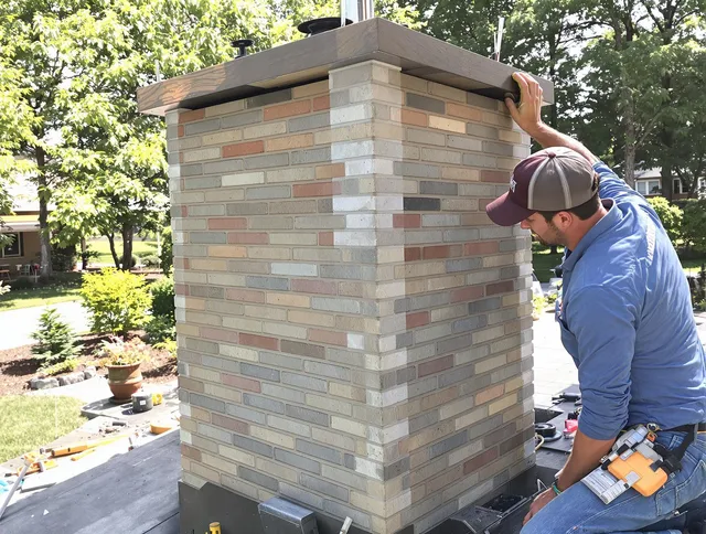 Fountain Chimney Sweep completing a modern chimney remodel in Fountain, CO