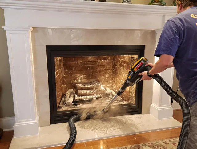 Fireplace cleaning performed by Fountain Chimney Sweep in Fountain, CO