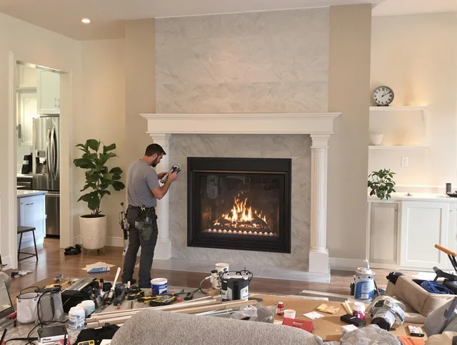 Newly installed fireplace by Fountain Chimney Sweep in Fountain, CO